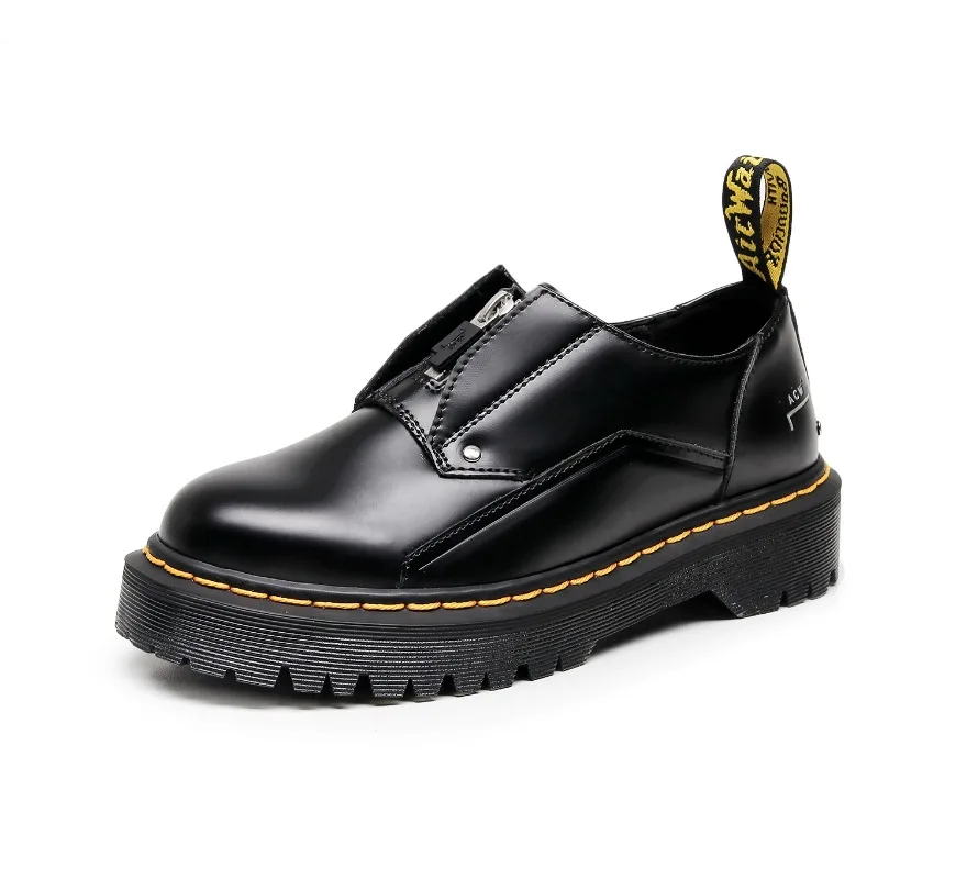 

Мужские лоферы из искусственной кожи на толстой подошве с круглым носком, сшитая вручную, модная мужская обувь, размеры 37-46