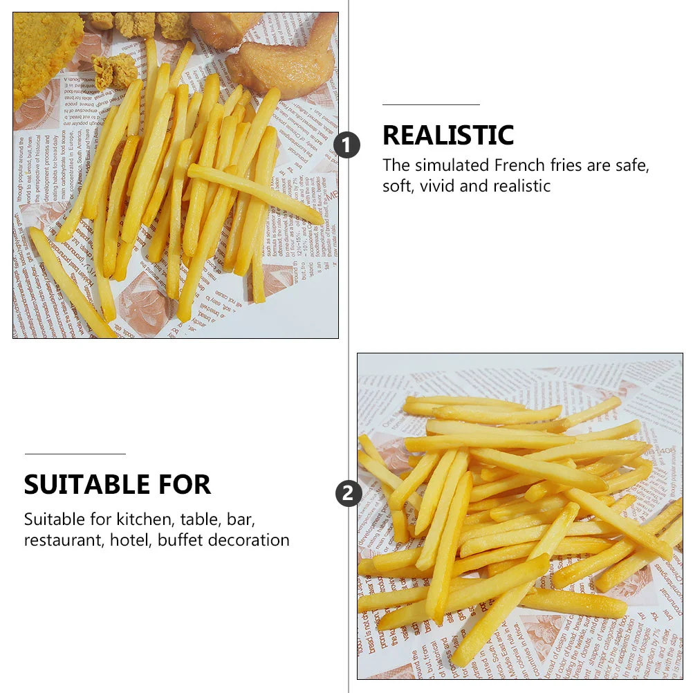 12pçs adereços de comida falsa, simulação de batatas fritas, decoração, modelos de chips artificiais realistas