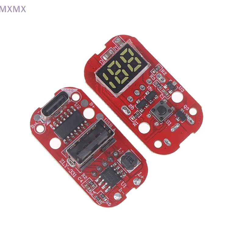 Placa de controlador PCB de pantalla de potencia 0-100, 2 uds., para linterna, luz de pesca, carga tipo C, piezas de reparación de faros DIY