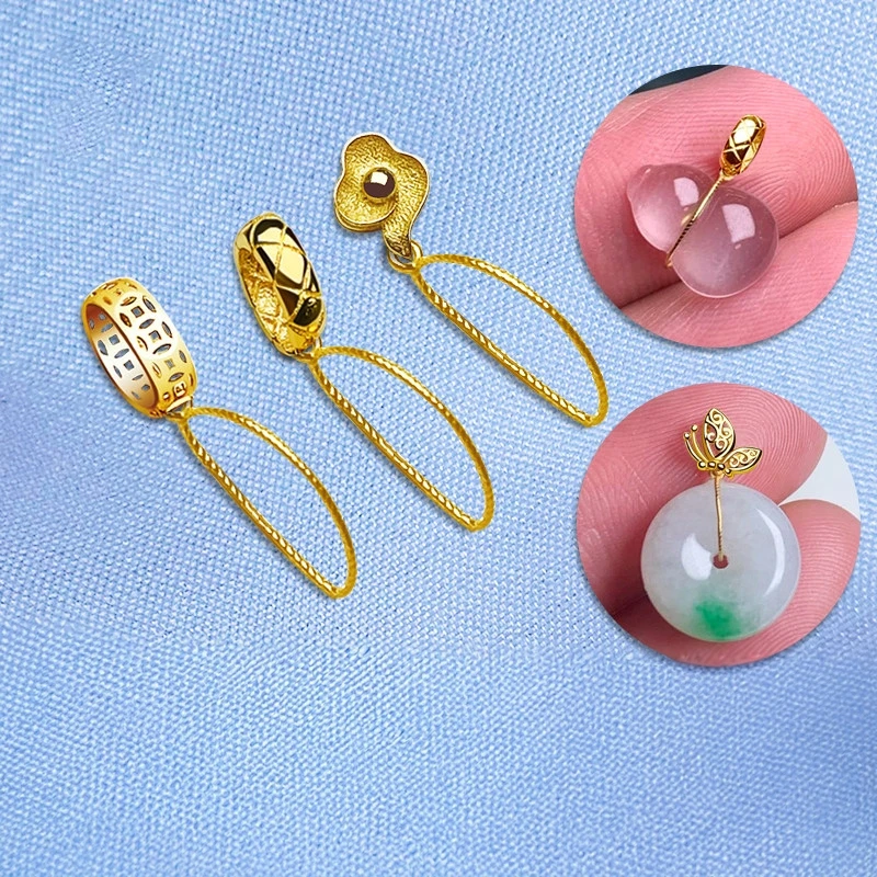 gold-plated-pendant-clasp-head-gourd-shaped-no-drilling-required-waist-belt-clasp-small-peace-clasp-hanging-clasp-jade-clip-f