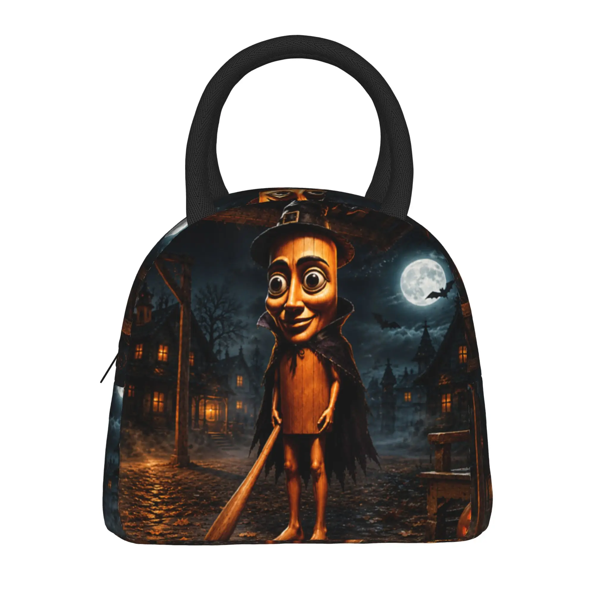 Tung Tung Tung Sahur Funny Italian Brainrot Halloween Meme Lunch Bag  Travel Lunch Box For Girls Retro Tote Food Bags Cooler Bag