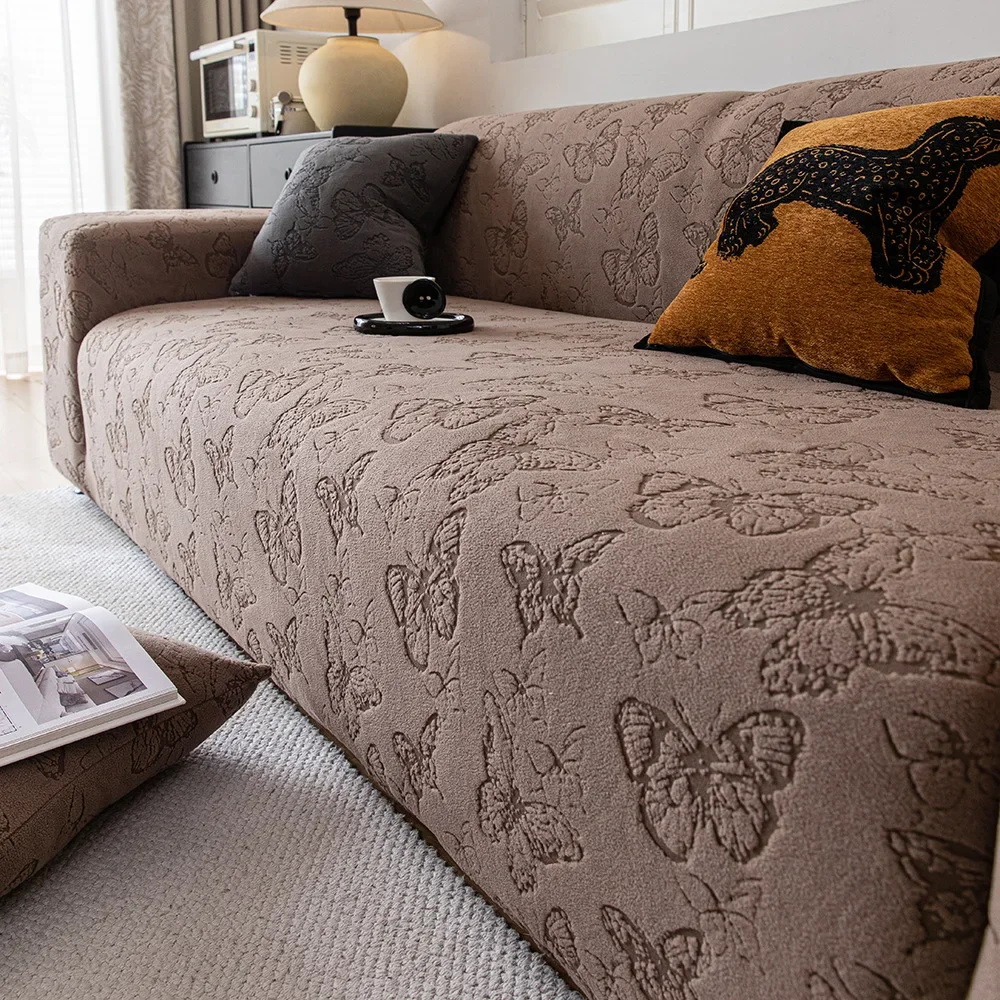 Adjustable Elastic Sofas Covers, Non-slip Stretch Extensible Adaptable Velvet Couch Corner Sofa Cover, for 1/2/3/4/5 Seater