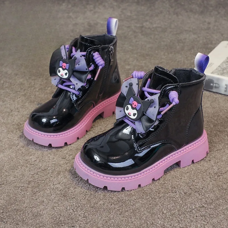 

Kawaii My Melody Kuromi Sanrio, детские удобные теплые ботильоны с милыми героями мультфильмов, студенческие флисовые непромокаемые ботинки, подарок для детей