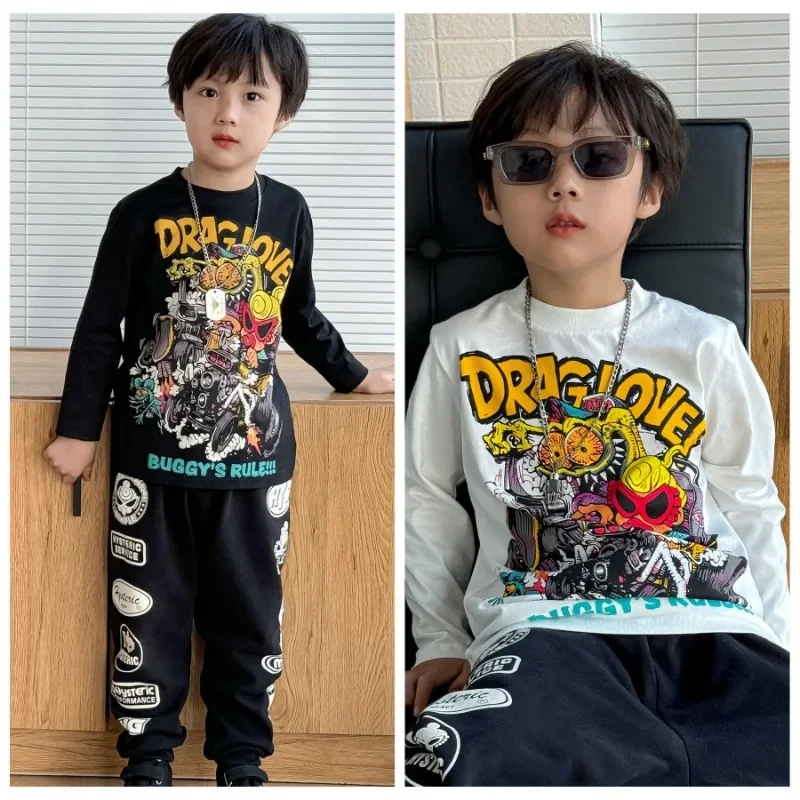 

Autumn Baby Boy Clothes Boys Long Sleeved T-Shirts Baby Tees Japanese Girls Casual T-shirt Kids Tops Super Cool Cartoon Top