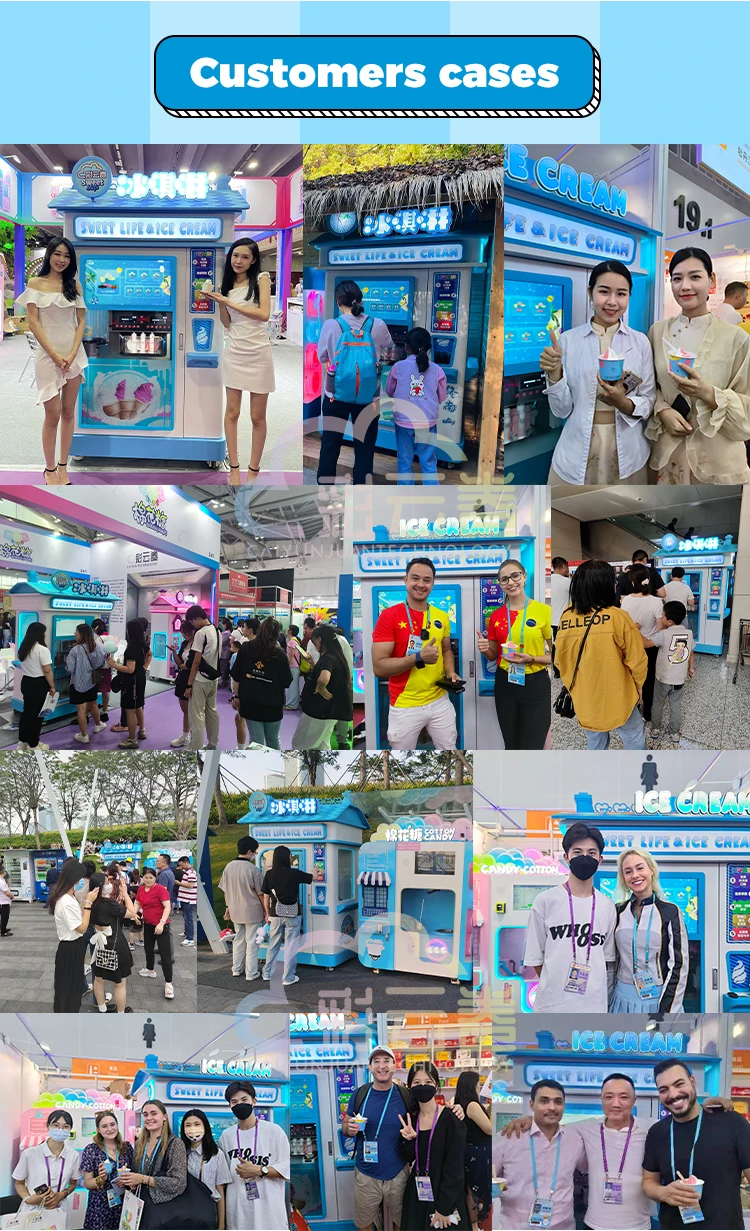 Caiyunjuan آلة الآيس كريم روبوت الشركة المصنعة آلة البيع الأوتوماتيكية حل الآيس كريم