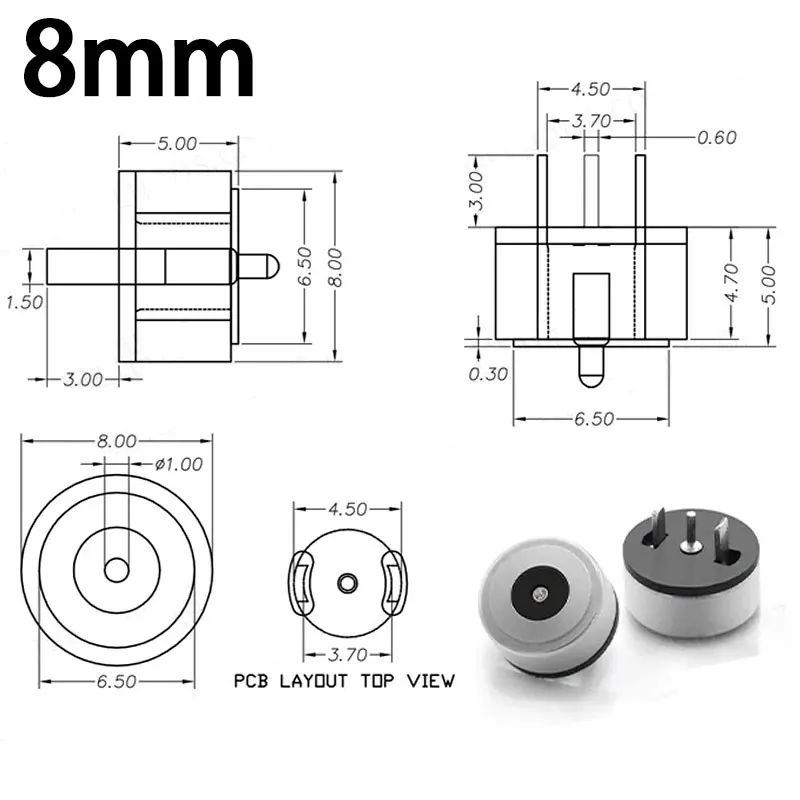 1-3Pair Circular Shape Magnetic Pogo Pin Connector 1Pole Male Female Probe DC Power Charging Round Profile
