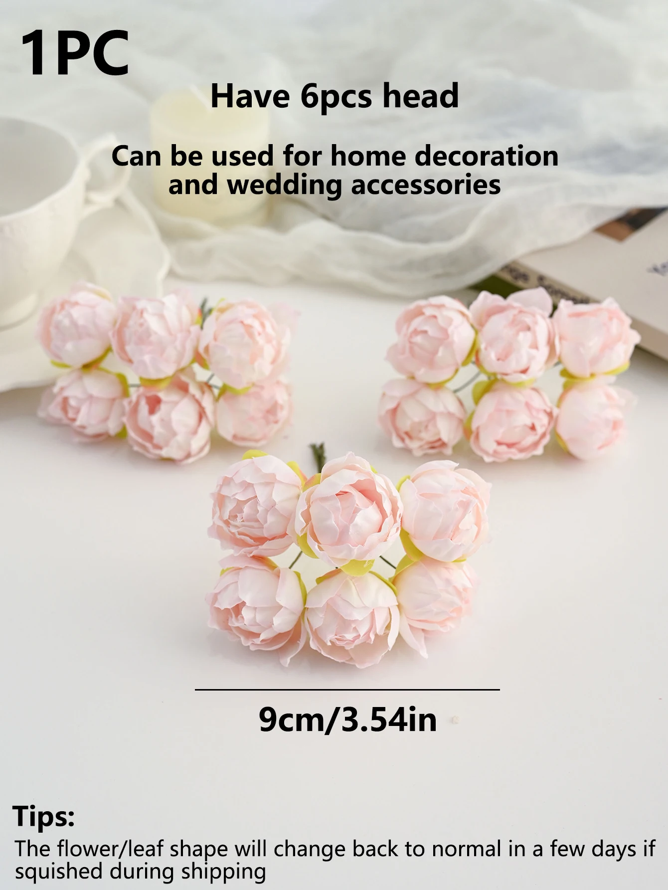 6/12 Stück Künstliche Blumen Hibiskusknospen aus Seide Weihnachtsdekoration Mini-Bouquet für Zuhause, Hochzeit, Braut, DIY-Box, Girlande, Scrapbooking – Detail 7