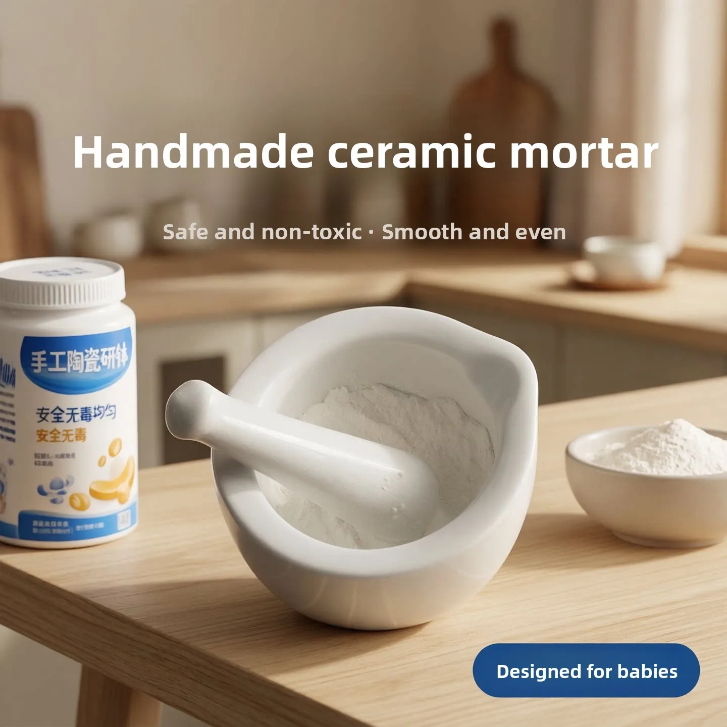 

Handmade Ceramic Baby Medicine Grinder Pill Crusher Calcium Tablet Grinder Small Size Powder Grinding Tool for Babies