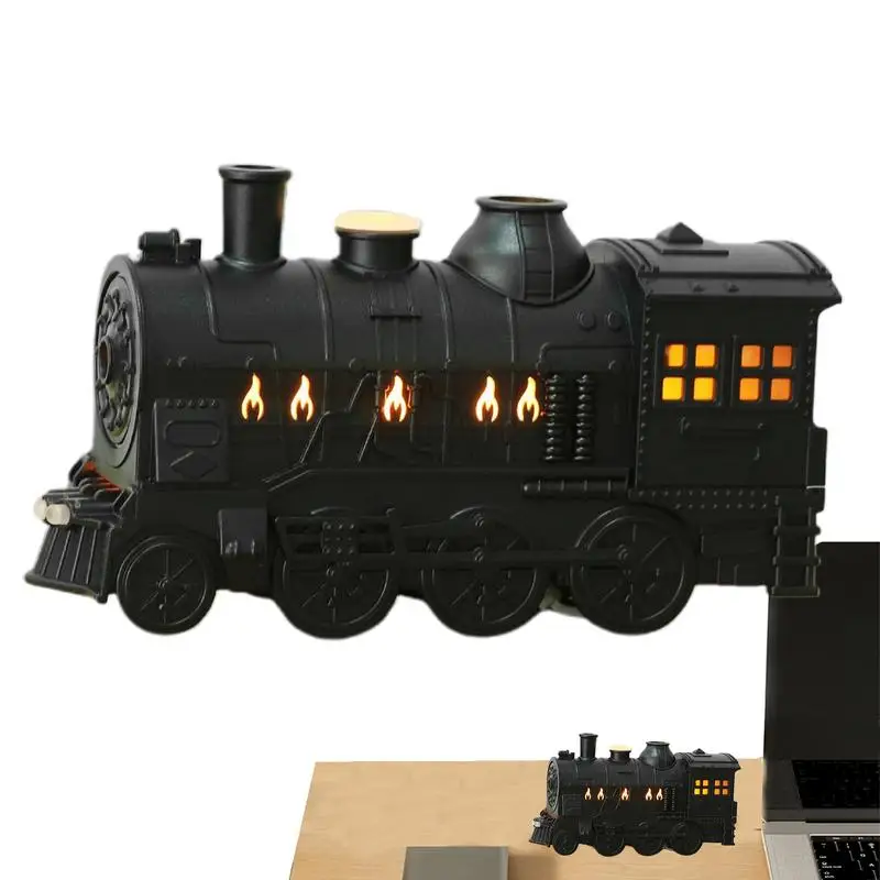 Retro Train Humidifier Train-Shaped Scent Diffuser Train-Shaped Oil Diffuser With Quiet Cool Mist For Bedroom Bathroom Car