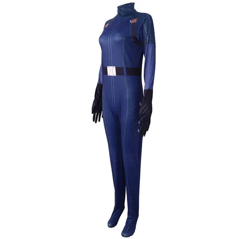 أزياء النساء الصاعقة الأرملة السوداء يلينا بيلوفا وكيل أنثى تأثيري ارتداءها كوميك كون هالوين الكرنفالات فستان