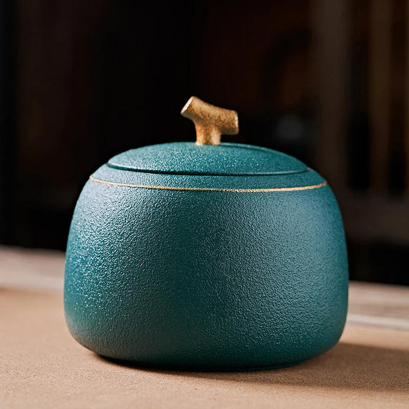 جرة تخزين الشاي السيراميك جرة مختومة علب الشاي لإبريق الشاي فضفاض تخزين الشاي المنزلية Pu erh جرة التخزين زخرفة النمط الصيني #2