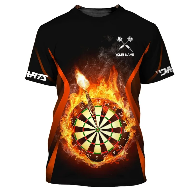 Custom Name 3D Darts Graphic T Shirt For Men Women Personalized Short Sleeve Oversized Tee Shirts Tops Gift For Darts Lovers