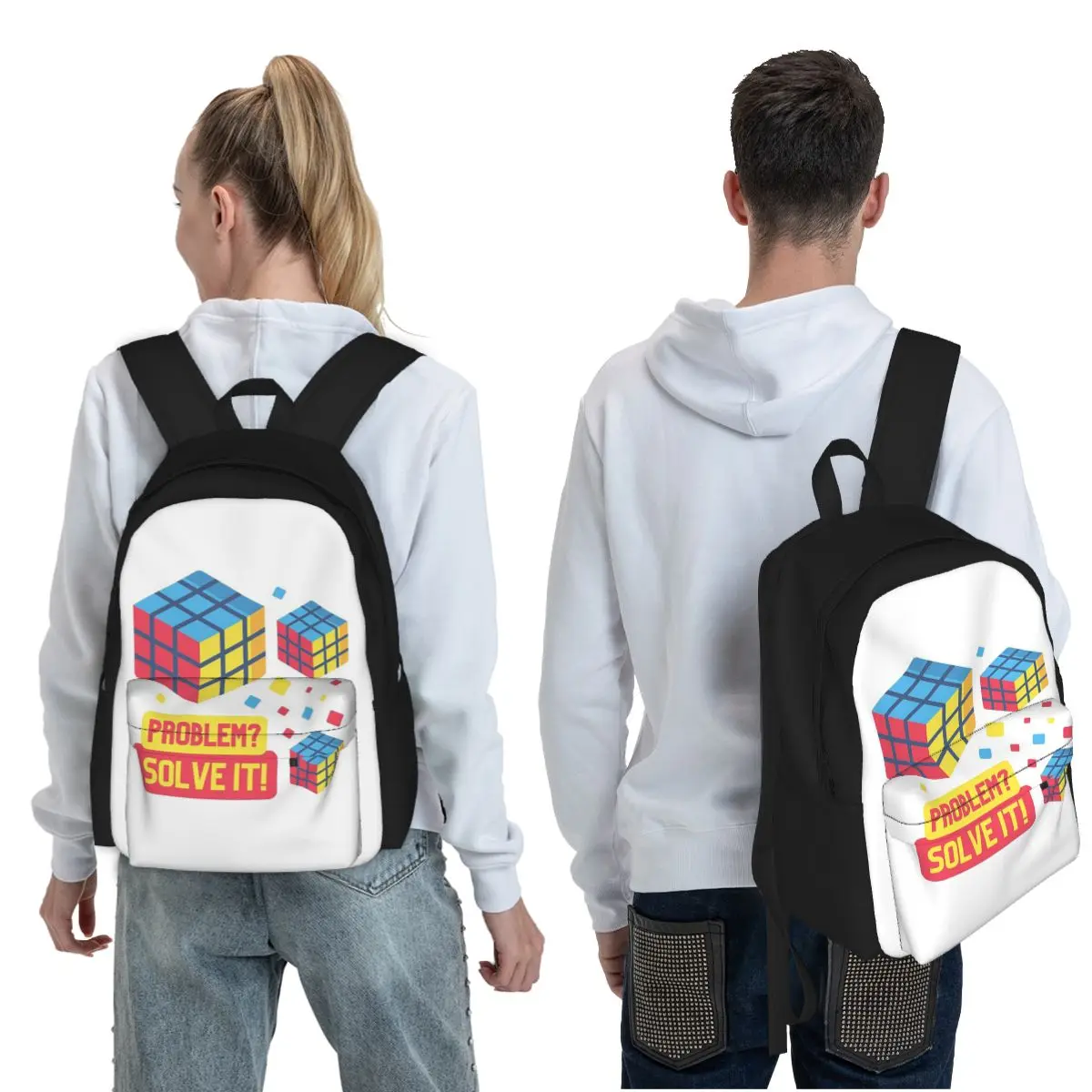 A Rubik's Cube Design For The Rubiks Cuber Student Backpack School Bag Hiking Travel Daypack Fashion Bookbag Shoulder Bags