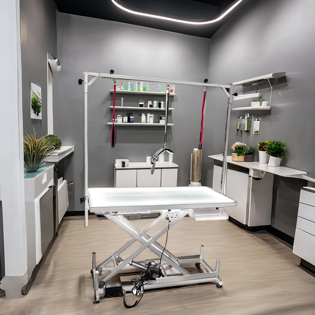 STLF Stainless Steel Luminous Electric Beauty Table Pet Grooming Products Electric Lifting Shearing and Trimming Table