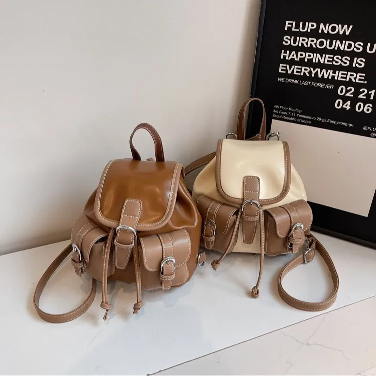 

Backpack Women's New High-end Texture Fashion Versatile Schoolbag Explosion Simple Commuter Casual Shoulder Bag Backpack Women