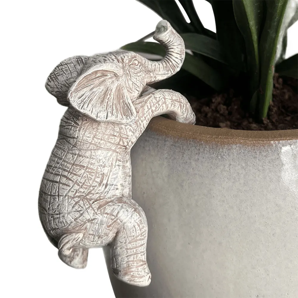Figuras de elefante trepadoras bonitas, estatua de elefante colgante creativa, maceta de elefante, decoración para balcón, Patio, césped