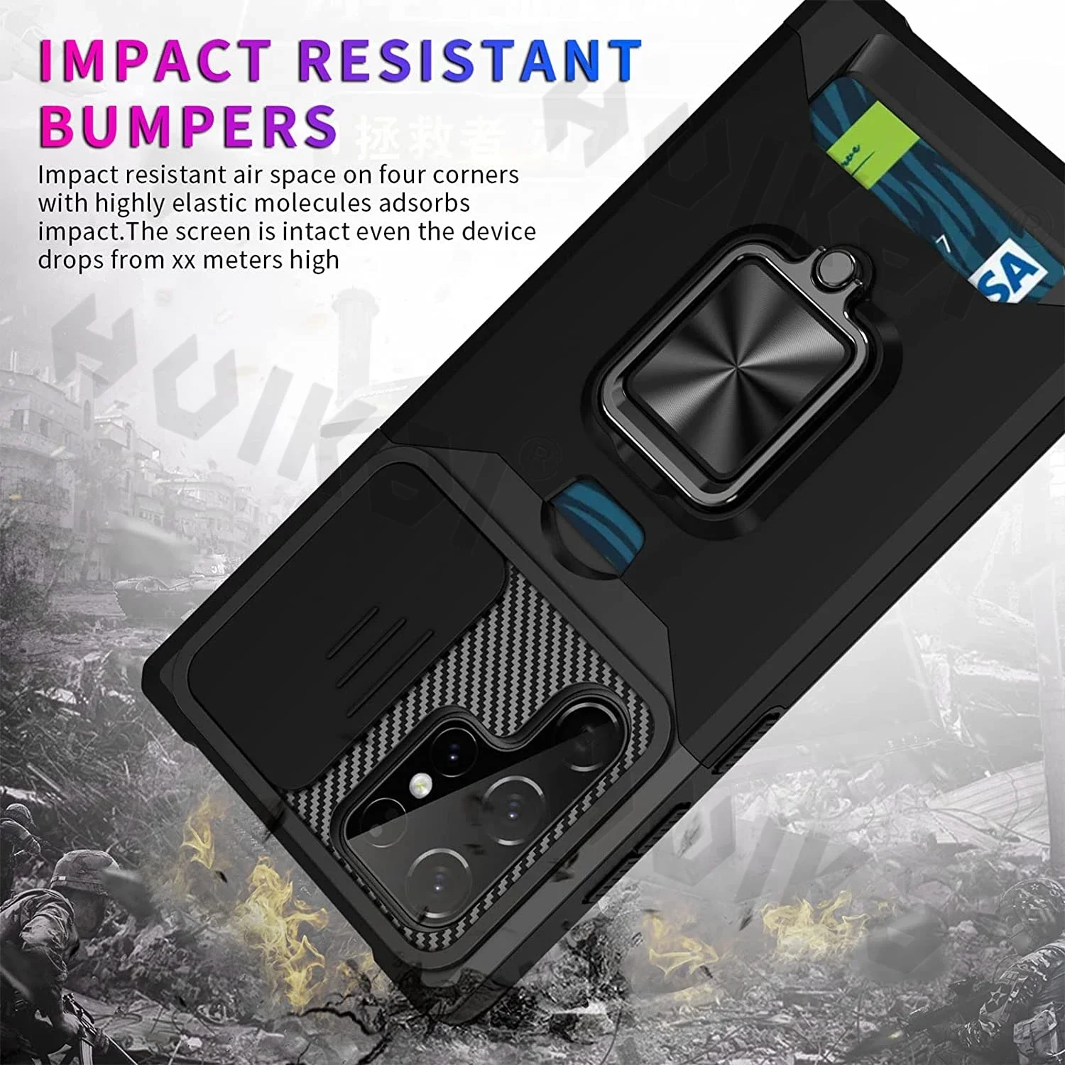 Custodia protettiva per carte a portafoglio antiurto per Samsung Galaxy S24 Ultra S23 FE S22 Note 20 Ultra A14 A54 A13 A53 Heavy Duty Armor Style