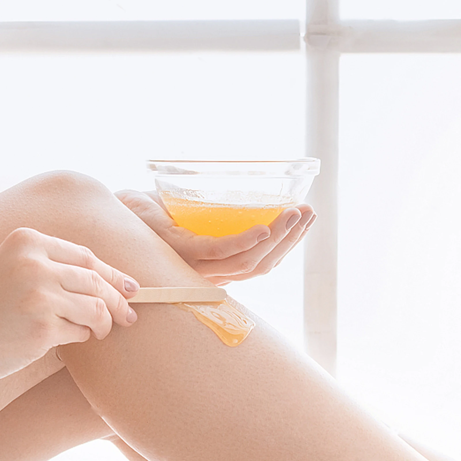 

100 Pcs Wax Stick Set 140x6x2mm Thick Round Edge Wooden Waxing Sticks for Hair Removal Body Spatula Applicator