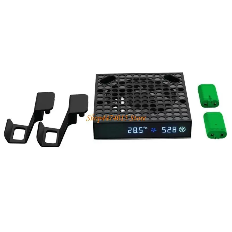 

K1AA Cooling Fan for with Automatic Fan Speed Adjustable LED Display Cooling Hangings Storage Bracket