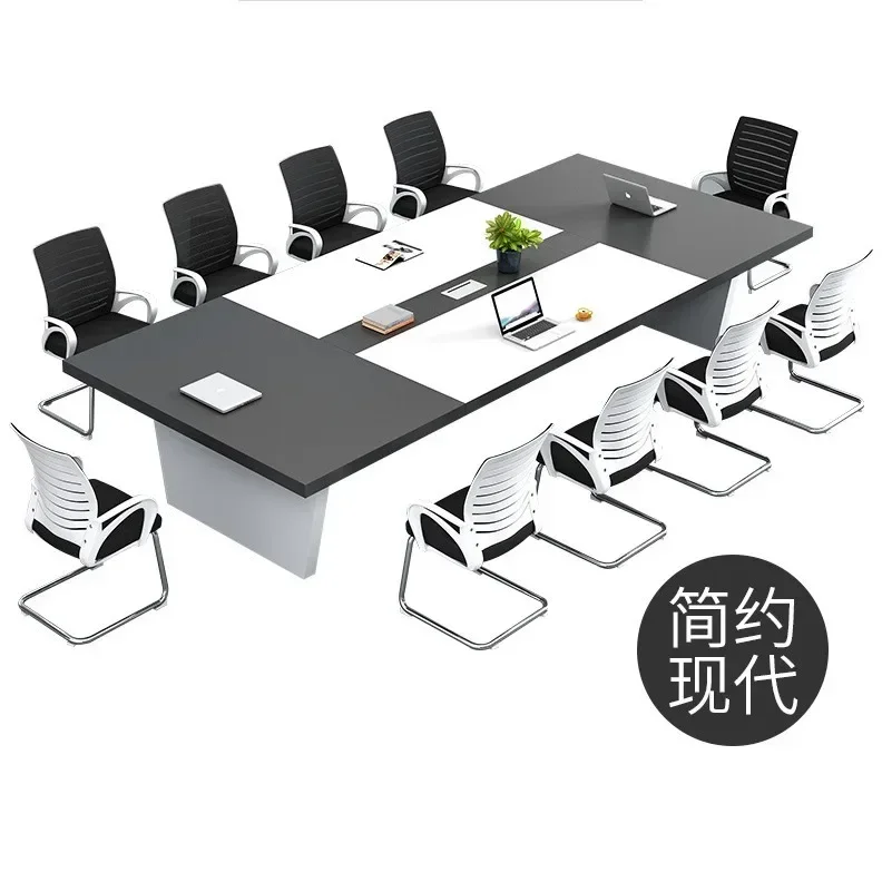 Simple Rectangular Large Panel Conference Table Office Negotiation Table Training Room Meeting Room Table And Chair Combination