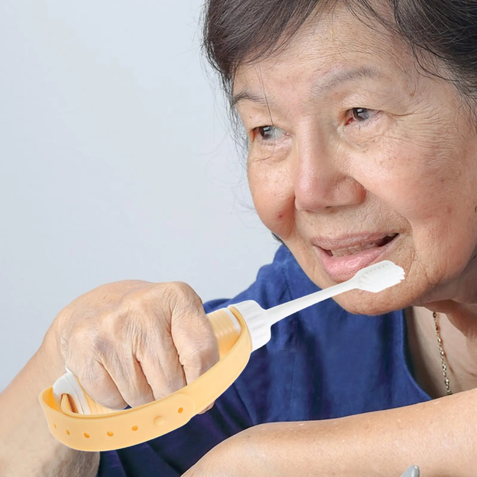 

Компактная дорожная зубная щетка для пожилых людей с мягкой силиконовой ручкой, для ухода за полостью рта, реабилитации, портативное устройство для ванной комнаты