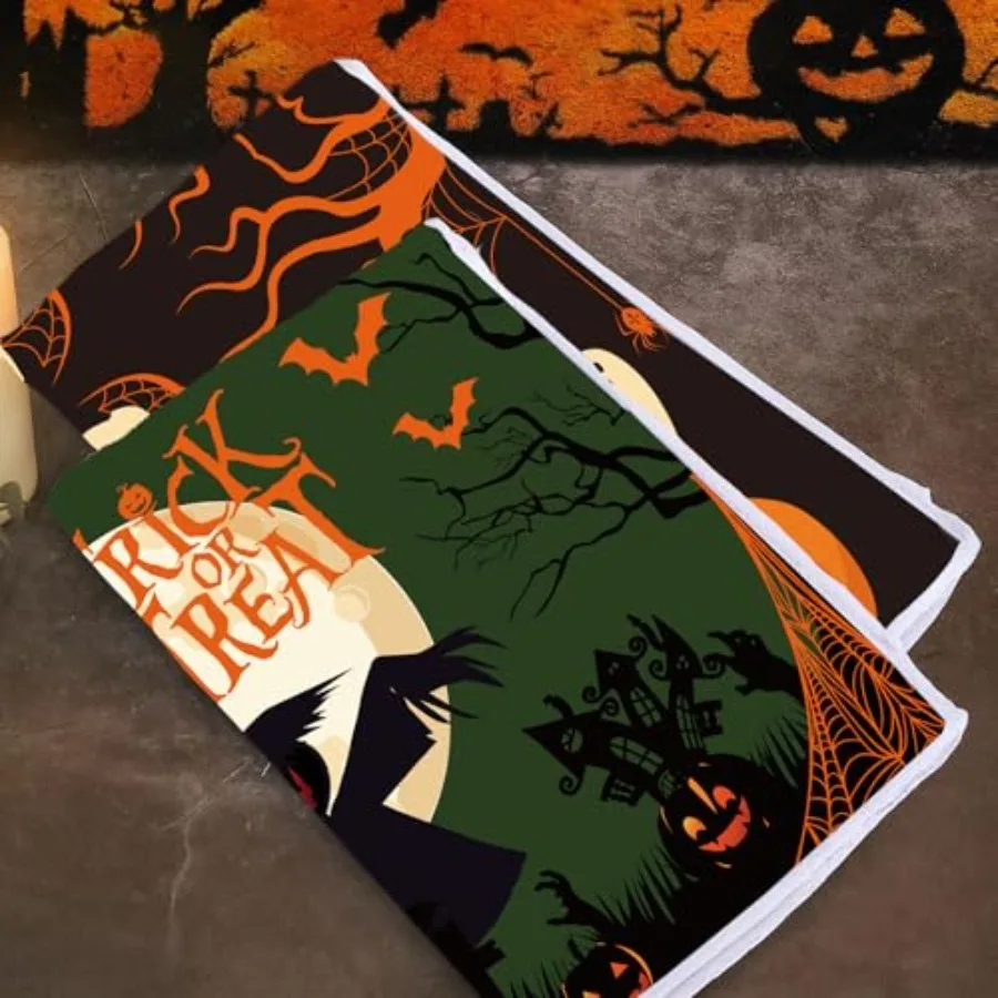 اليقطين شبح هالوين مناشف المطبخ 6 قطعة بو هالوين مناشف الأطباق ماصة خدعة أو علاج منشفة اليد الديكور مجموعة ل H