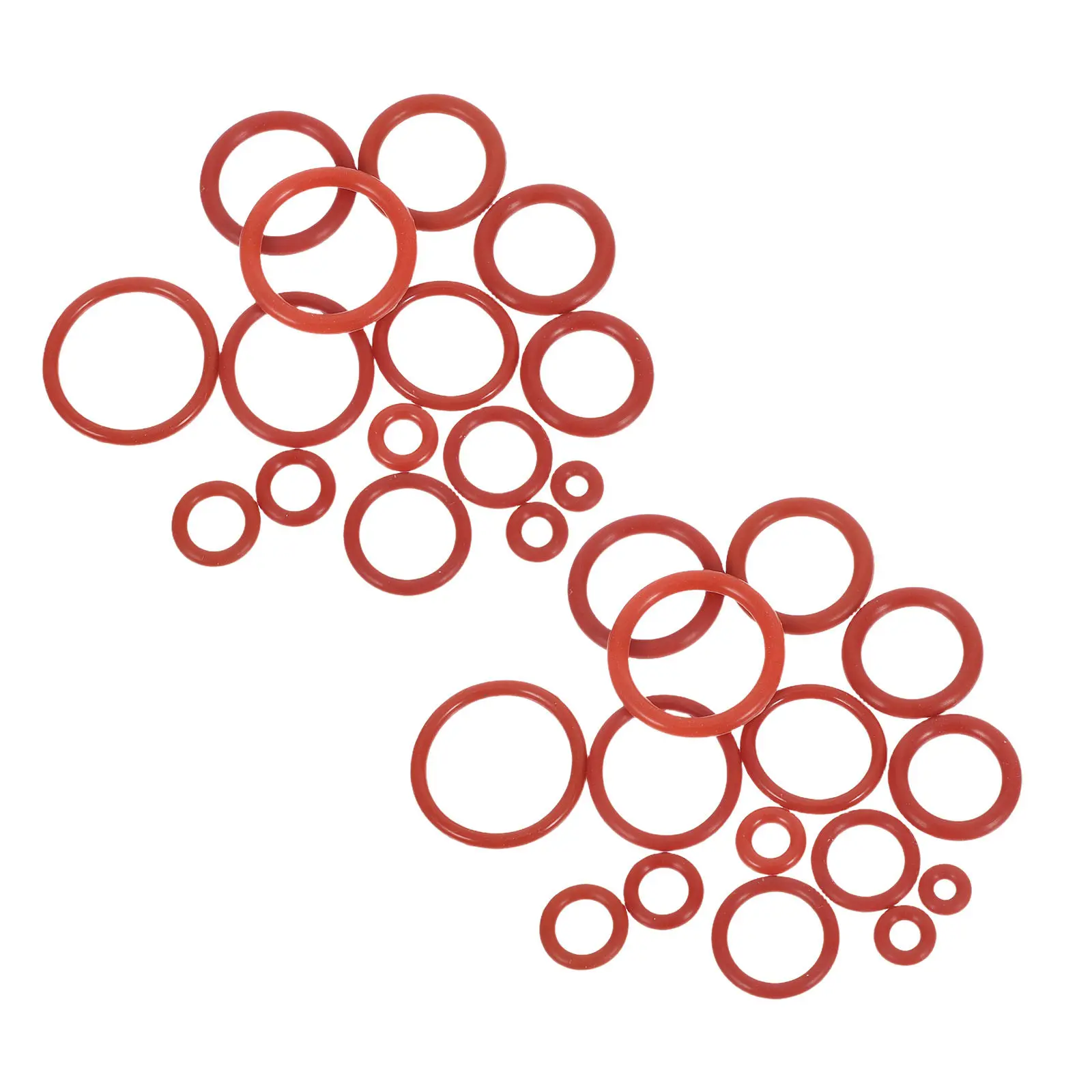 225pcs Red Silicone Gasket Set Heat Resistant Oil Proof Sealing Rings For Plumbing Automotive Faucet Repair Kit