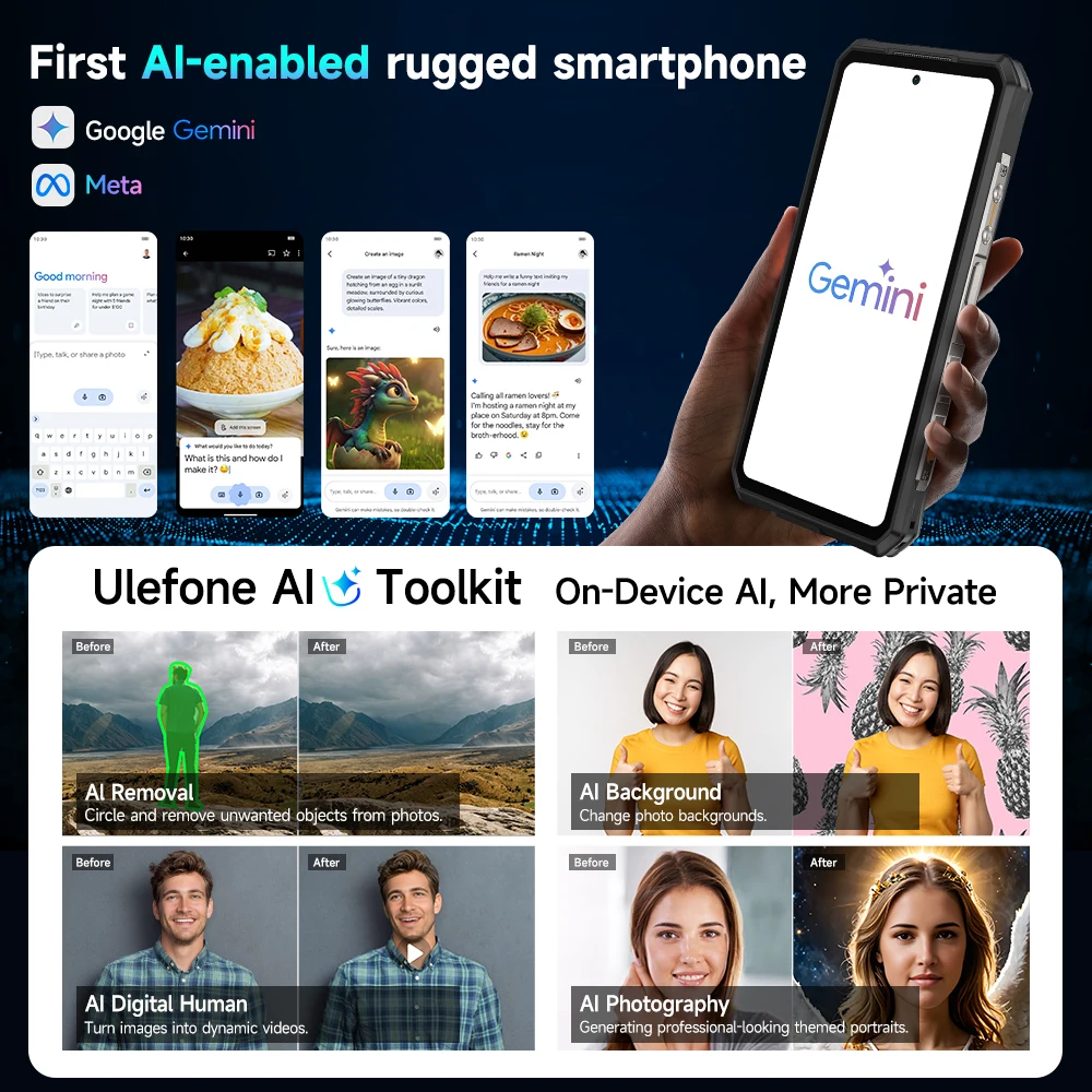 Ulefone Armor 28 Ultra 5G وعرة AI قواعد قراءة فقط 1 تيرابايت + 32 جيجابايت رام الأبعاد 9300 + أندرويد 15 هاتف ذكي AMOLED 6.67 بوصة 10600 مللي أمبير في الساعة عالمي #2