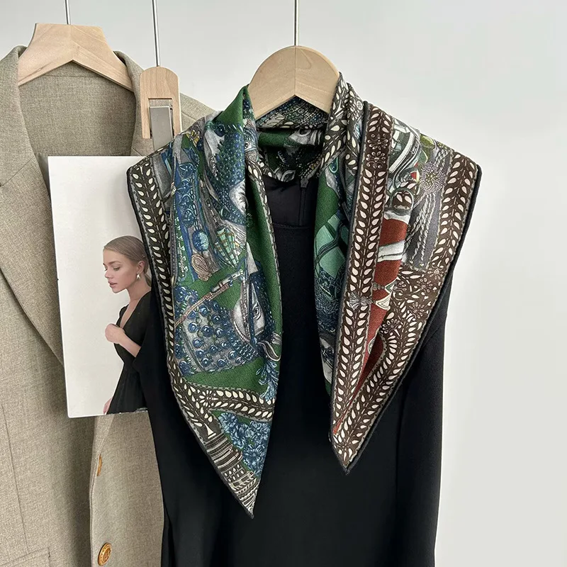Korean Style New Wool Scarf Garden Duplex Printing Fall Winter Fashion Shawl