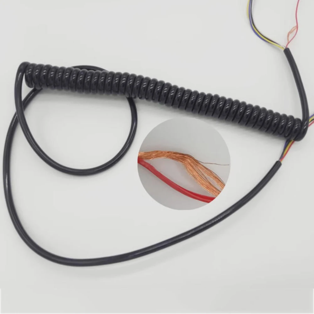 

5-контактный гидравлический пружинный провод с медным сердечником, линия электропередачи 0,75 мм2, устойчивый к растяжению автомобильный кабель переключателя кнопок задней двери