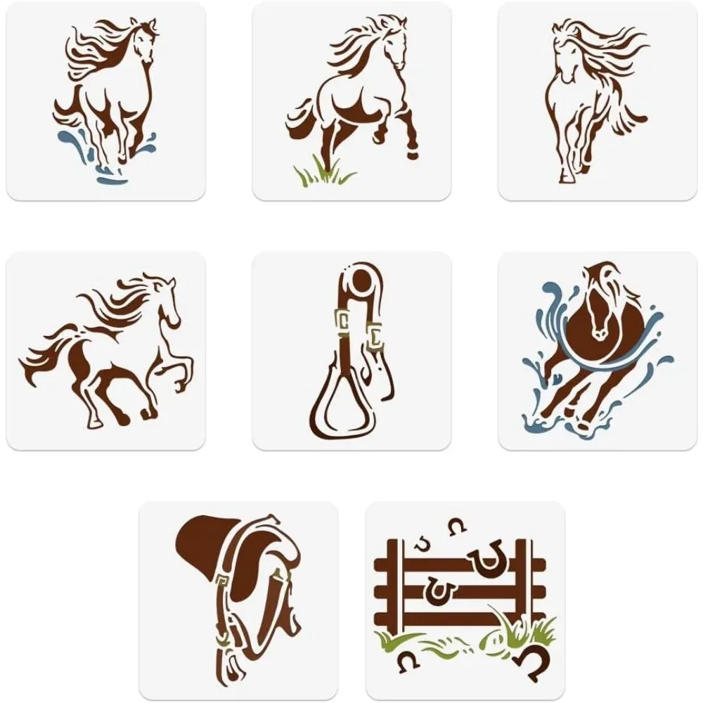 8Pcs Horse Elements…