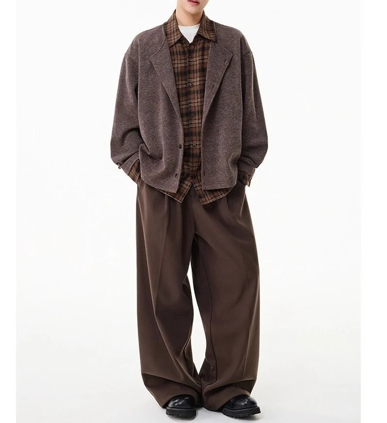 Retro Color Matching Plaid 2026 Spring New Fake Two-piece Coat Men's and Women's Loose Casual Contrasting Sweater
