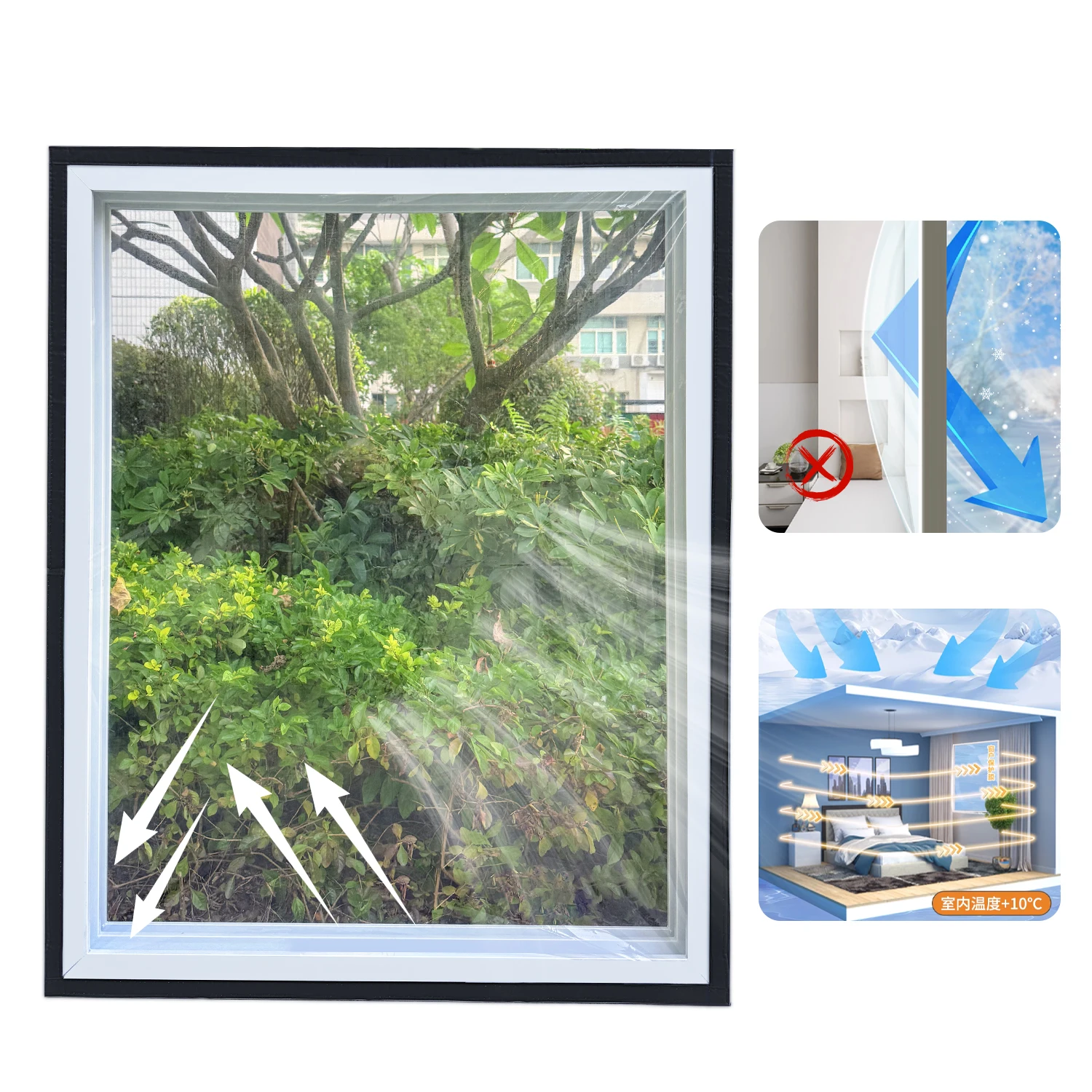 Warm Curtains, No Punching, Sealed Windows, Transparent Home Use, Anti Cold, Anti-Slip, Air Conditioning Curtains, Sealed