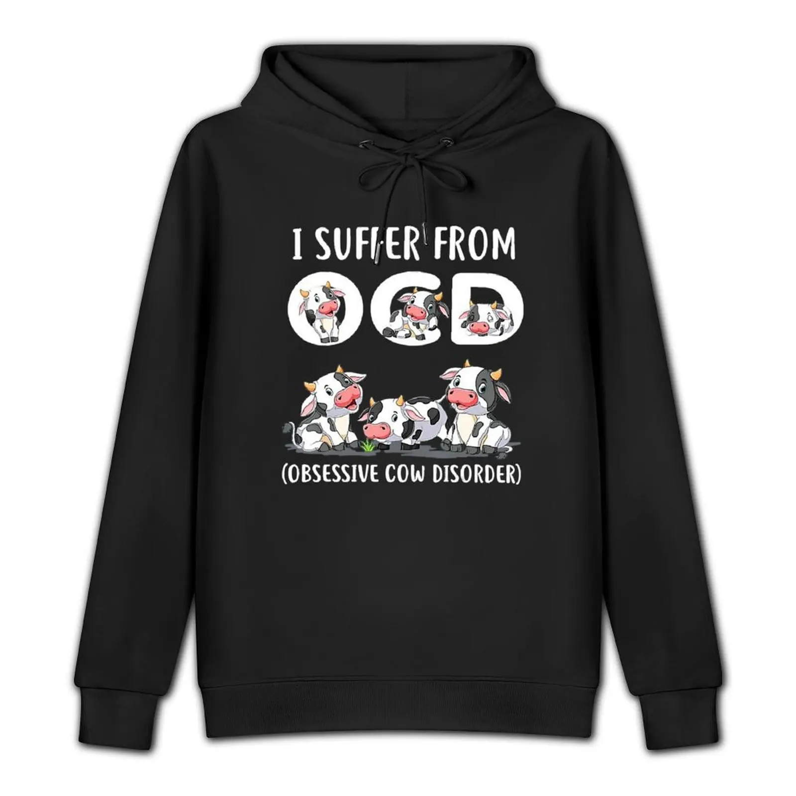 I Suffer From OCD Obsessive Cow Disorder Cute Cow Lover Gift Pullover Hoodie men clothing korean style clothes graphic hoodies