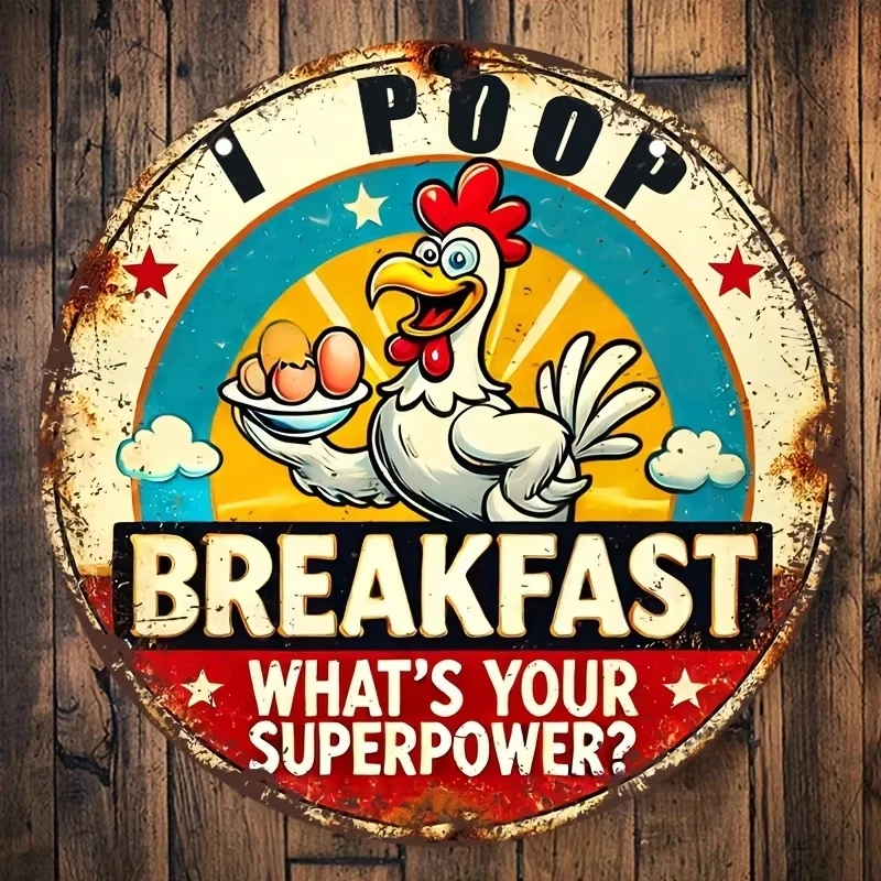 قطعة واحدة من لافتة خشبية دائرية عتيقة لتزيين المطبخ، لوحة خشبية مطبوعة بألوان واحدة ثنائية الأبعاد #6