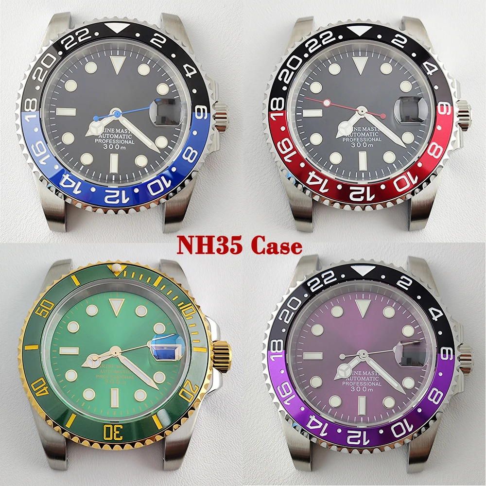 

40mm NH35 case Men's watch case stainless steel case sapphire glass suitable for NH35 movement Watch parts