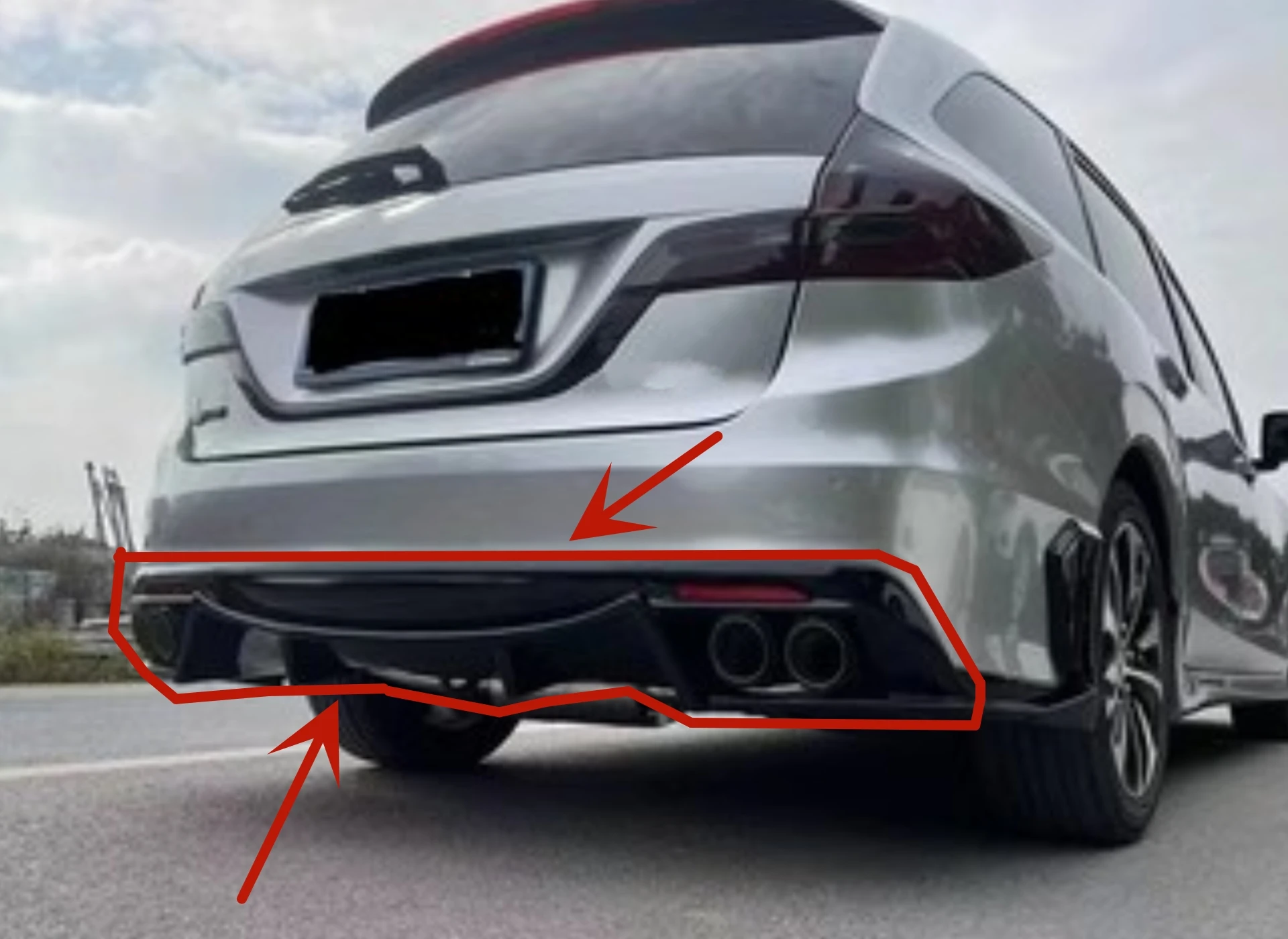 Body Kit PP Material Unpainted Rear Lip with Lamp Side Skirt for Honda Jade 2017-2021 Convert Surround Car Accessories