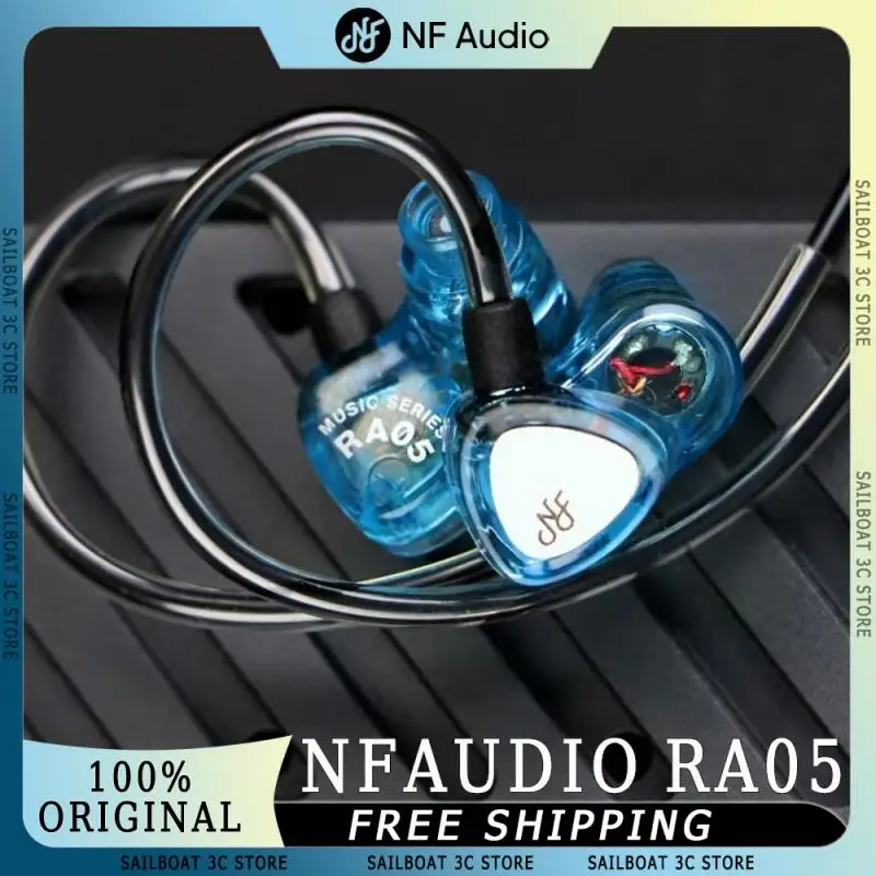 NF AUDIO RA05 Wired Professional Earphone With Mic Vocal Strap Anchor Ergonomics Lightweight In Ear Headset Custom Music Earbuds