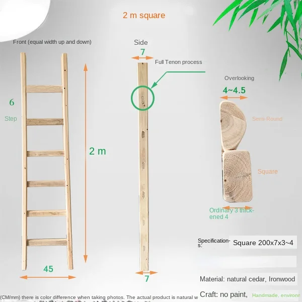 Escalera de madera, escalera vertical de madera maciza/hogar interior y exterior/jardín de infantes/decoración/herramientas de escalada de escalera