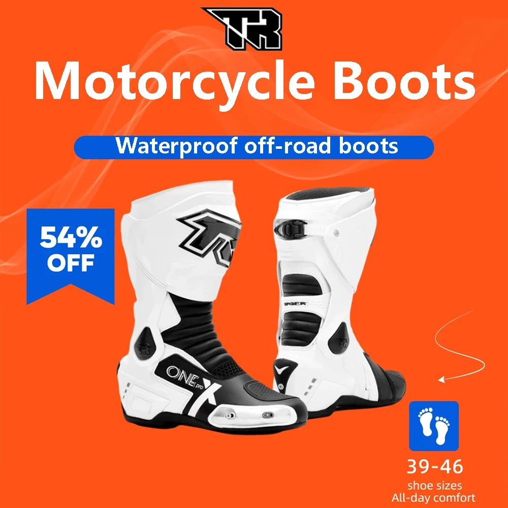 

Knee-High Motocross Boots Unisex Non-Slip Rubber Sole TPU Ankle Guard Extended Shaft Design for Motorcycle Riding Protection