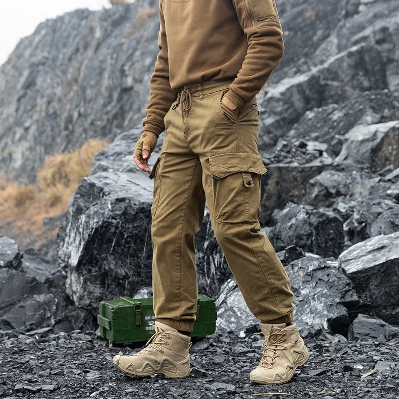 

Retro American Work Pants Loose Cuffed Outdoor Men's Summer Spring Casual Long Trousers Multi-ket Trendy Brand New Model