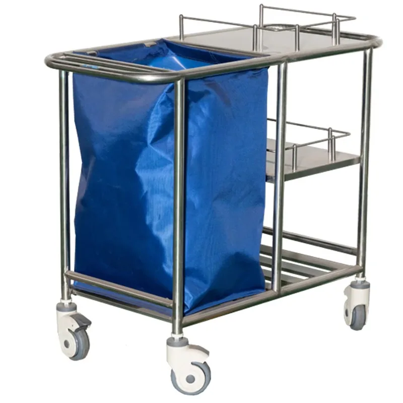 Medical Garbage Cart Trash Bin Trolley Sorting Movable Vehicle Car Garbage Trolley
