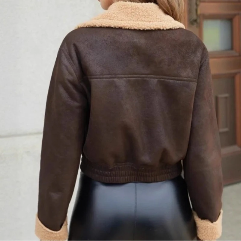 Fall/Winter 2025 Faux Fur Integrated Short Jacket Casual Warm Women's Coat