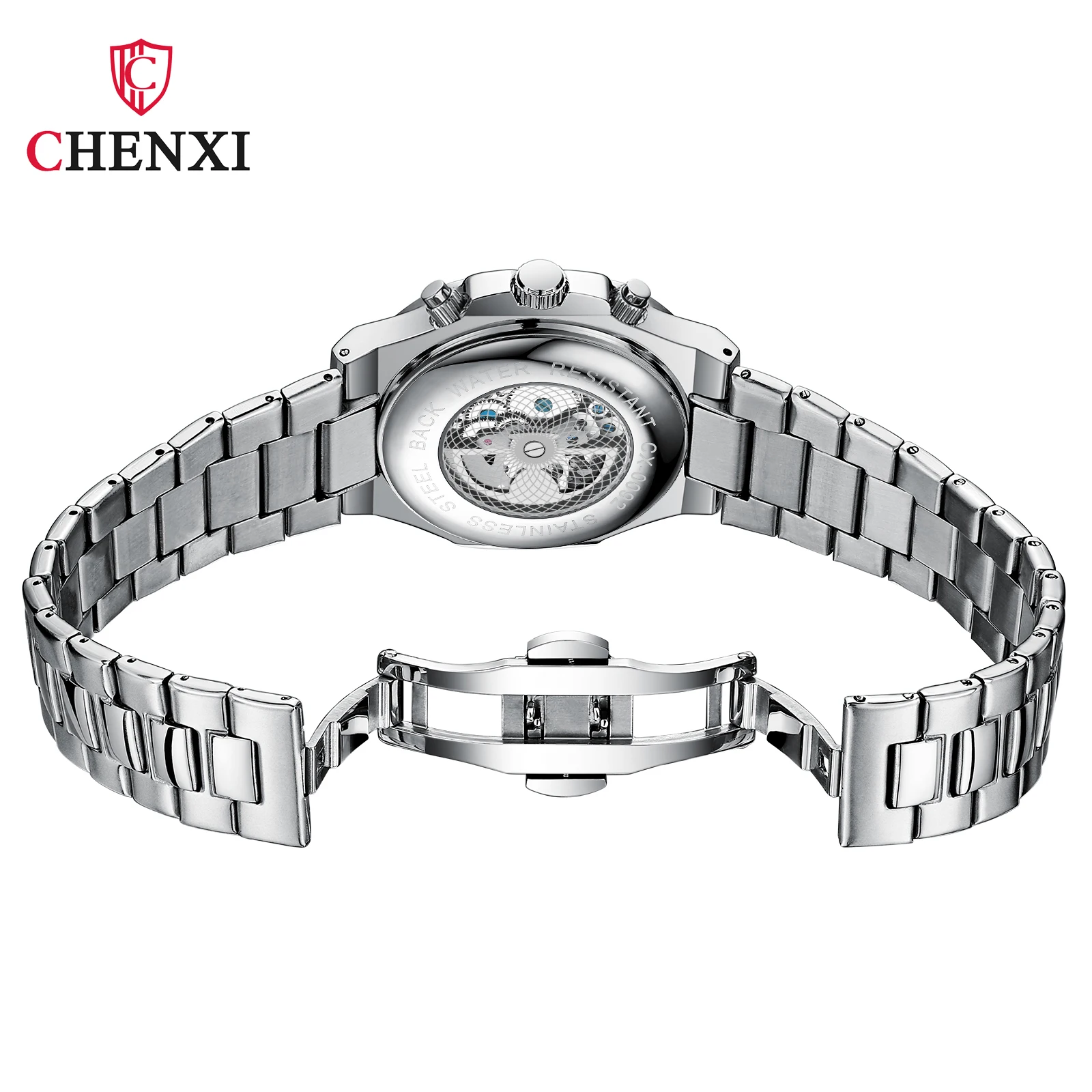 CHENXI Watches Men Original Quartz Waterproof Stainless Steel Watch for Man Fashion Luminous Calendar Chronograph Wristwatch