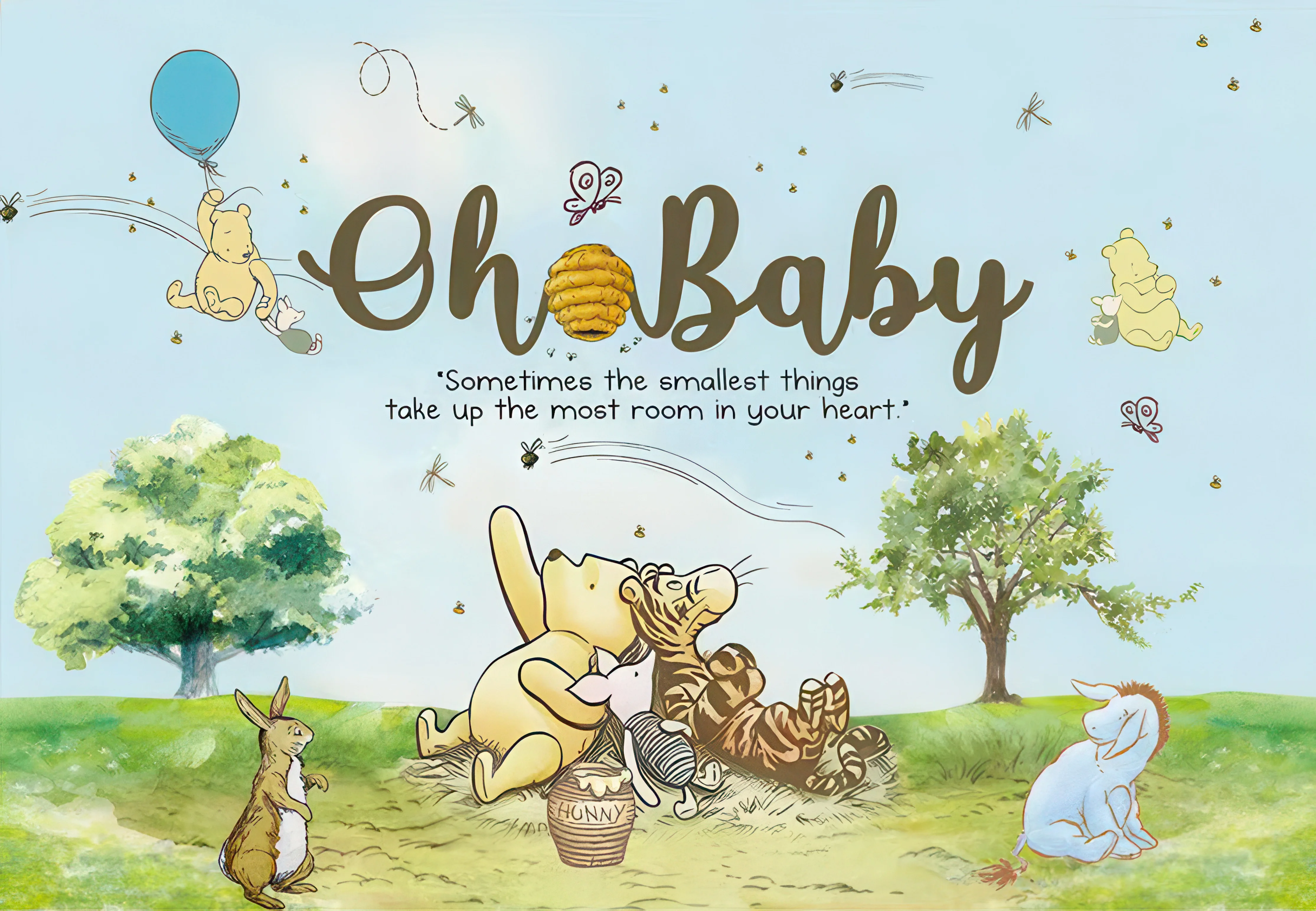 Winnie Puuh Geburtstagsdekoration Puuh-Bär Teller Tischdecken Servietten Banner Becher Kindergeburtstag Geschenke Babyparty – Detail 17