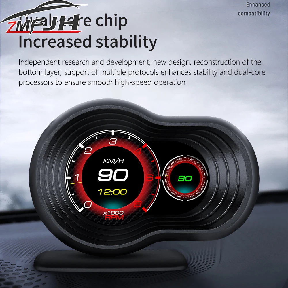 F9 Head Up Display OBD Smart Digital Speedometer Speed Alarm RPM Alarm Voltage Alarm Oil Temp Water Temp Digital Meter Gauge