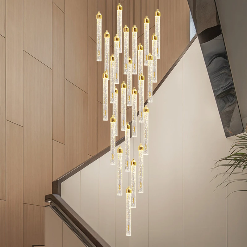 Imagem -04 - Luxo Crystal Staircase Chandelier Ouro Sótão Lâmpadas Short Led Moderno Designer de Interiores Decoração Home Sala