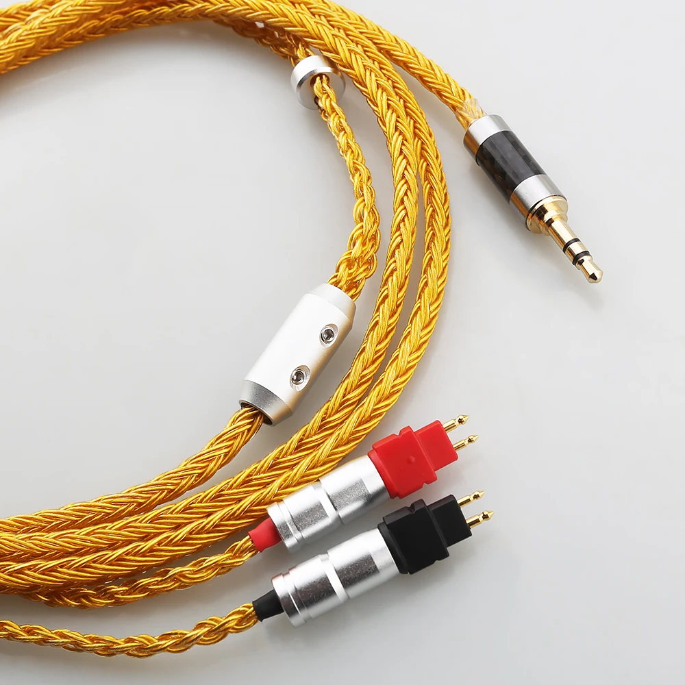 HiFi 16 Core Gold Plated 2.5mm 4.4mm 6.5 XLR 3.5mm Upgrade Earphone Cable For Sennheiser HD580 HD600 HD650 hd545 hd565 hd535
