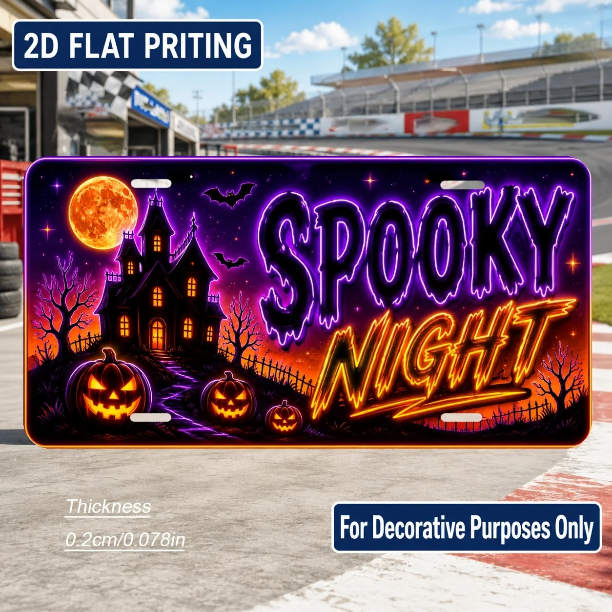 2D Flat, [2D Flat] 2D Flat Print, 1pc, Halloween Reaper Themed Vintage License Plate, Home Decor, Birthday Gift, Vintage Wall Ar