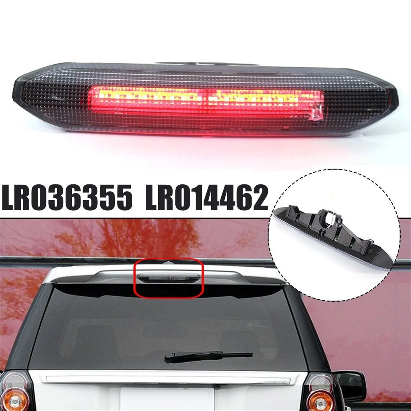 High Mount Stop Lamp for Land Rover Freelander 2 LR2 2007-2015 LR036355 LR014462 Red LED Brake Light Rear Stop Parking Lamp